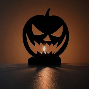 CIFbuy Portacandele Classico Nero Gotico a Forma di Zucca di Halloween, Centrotavola Spettrale per Casa Stregata, Decorazione per la Casa - Product Image 3