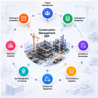 ERP Avanzado para la Construcción, Gestión de Proyectos, Seguimiento del Personal, Integración de Pagos Seguros, Linux, Mac, Stock, Internet
