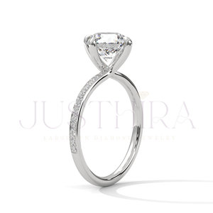 14k Rose Gold Plating Engagement <b>Ring</b> Classic <b>Proposal</b> <b>Ring</b> With Round Cut Moissanite Diamond Wedding Jewelry For Women Gift - Product Image 5