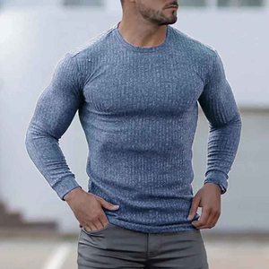 Knitted Men Regular Sleeve Breathable Eco-Friendly Waterproof <b>Spring</b> Fitness <b>Compression</b> T-Shirt Gym Workout High Quality Top - Product Image 2