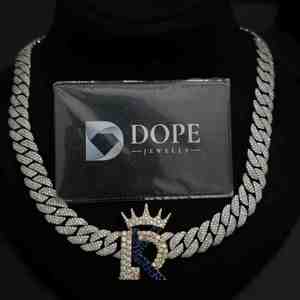 Chaîne cubaine à maillons de 12 mm en argent sterling 925, style hip-hop tendance, cadeau unisexe, avec diamant de laboratoire de 30,87 carats - Product Image 1