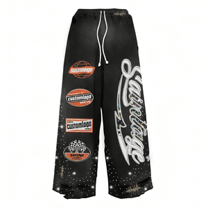 Ensemble de survêtement unisexe personnalisé en coton épais délavé style vintage, avec sweat à capuche et pantalon de jogging, broderie logo - Product Image 3