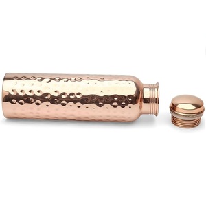 Luxury Multi Set Hammered Copper Hydration <b>Flasks</b> High-Gloss Metallic Finish Reusable Eco-Friendly Water Vessels - Product Image 1
