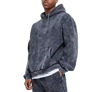 Men Winter Hooded <b>Tracksuit</b> 100% Cotton Printed Jogging Two-Piece Zipper Jacket Pant High Quality Custom Logo - Product Image 4