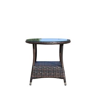 Tavolino da Caffè Rotondo in Vetro Temperato Trasparente per Arredamento Esterno - Product Image 6