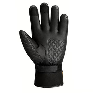 Guantes deportivos antideslizantes para motocicleta, de dedo completo, para hombre, color negro, con protección en los nudillos y doble costura. - Product Image 3