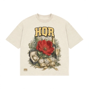 T-shirt décontracté à manches courtes pour homme HQR, vert olive, respirant, coupe classique, col rond, jersey en coton - Product Image 2