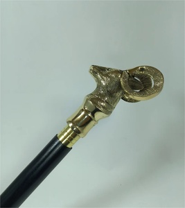 Bastón de madera de sheesham con mango de cabeza de ciervo en latón, estilo antiguo, bastón coleccionable hecho a mano, regalo para hombres. - Product Image 1