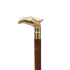 Brass Eagle Head Wooden <b>Walking</b> Cane Hand <b>Carved</b> Decorative <b>Walking</b> <b>Stick</b> Custom Logo OEM Wholesale - Product Image 1