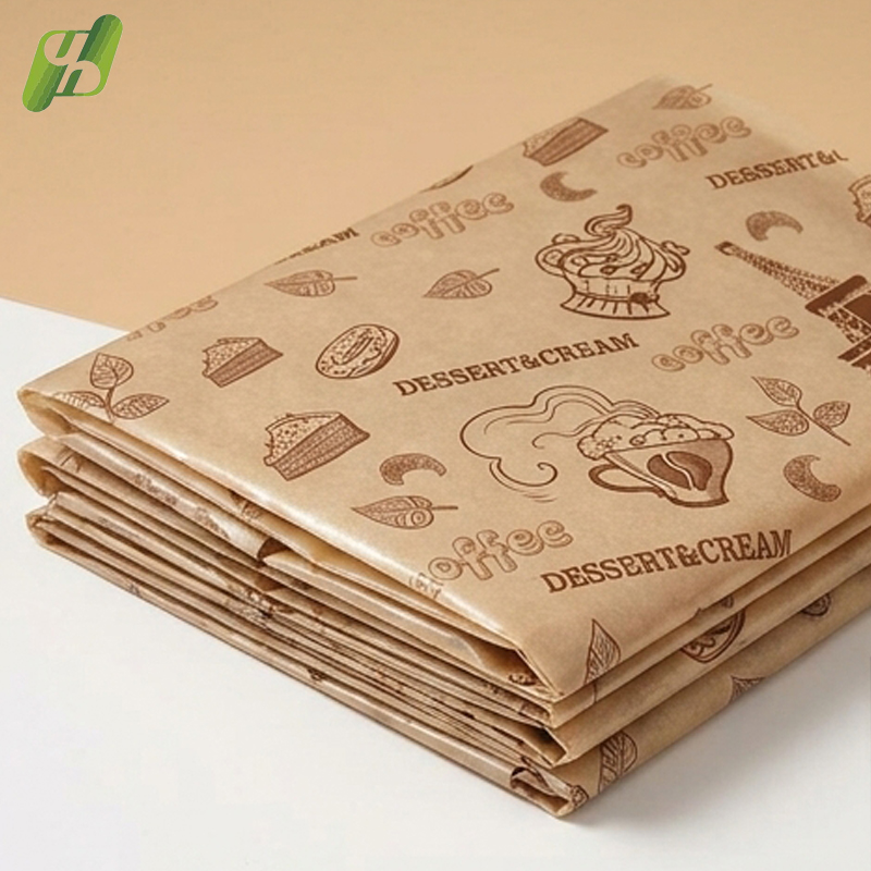 Printed Burger Wrapper Paper for Sandwich Toast Bread Pastry Cafe and Takeaway Food Service