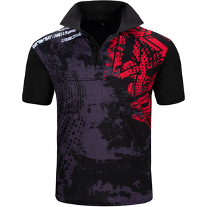 Custom Men's Premium Red Floral Printed Short Sleeve Polo Shirt Casual Breathable Polyester Fabric Men's Polo Shirt Regular Fit - Product Image 1