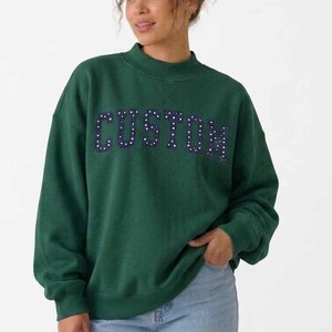 Sudadera de Invierno con Cuello Alto y Logotipo Bordado Personalizado, Talla Grande, Material de Felpa de Poliéster/Algodón de 340 g/m² para Mujer - Product Image 1