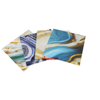 Panneau en PVC marbré résistant à l'humidité, 2 mm, 3 mm, 5 mm, avec revêtement UV, pour la décoration d'hôtels, avec services de découpe et de moulage, tailles personnalisables