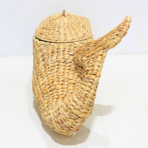 Eco-Friendly Water Hyacinth Cute Animal Shaped Multifunction <b>Storage</b> <b>Basket</b> with Lid for <b>Toy</b> <b>Storage</b> - Product Image 2