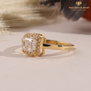 แหวนเพชรทรง Asscher แบบ Halo น้ำหนัก 1.00 กะรัต สี E ความสะอาดระดับ VVS2 สำหรับผู้หญิง ดีไซน์ทันสมัย ทองคำแท้ 14K ได้รับการรับรองจาก IGI เพชร CVD ที่เพาะเลี้ยงในห้องปฏิบัติการ - Product Image 2