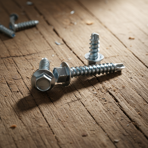 Tornillos autorroscantes de cabeza hexagonal con punta TEK de la marca PDC, clase 4.8 6.8, rosca gruesa, acero al carbono cincado, en pulgadas - Product Image 1