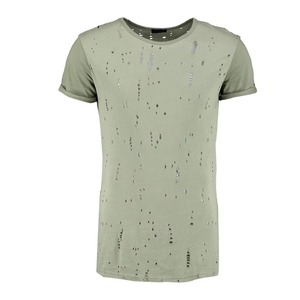 Camisetas Vintage con Lavado Ácido para Hombre, Costuras Invertidas Personalizadas, Desgastadas, con Cuello Grueso, Dobladillo Cuadrado, 100% Algodón - Product Image 3