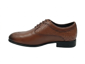 Dlords Gad Penny Chaussures Richelieu marron pour homme en cuir de mouton pleine fleur, à bout pointu, à lacets, pour le bureau et la carrière, respirantes, avec semelle intermédiaire en caoutchouc de mouton - Product Image 2
