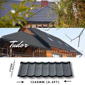 Tuiles métalliques revêtues de pierre, résistantes à la corrosion et antirouille, pour toitures de maisons de plage en zone côtière - Product Image 1