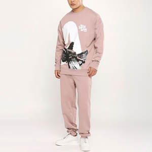 Ensemble de survêtement sportif pour homme en coton doux imprimé, 2 pièces, streetwear d'hiver - Product Image 4