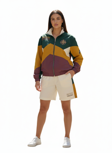 Conjunto Deportivo de Chaqueta y Pantalones Cortos para Mujer, Chaqueta Cortavientos Personalizada 2026 con Logotipo Bordado, Cierre Completo con Cremallera y Cuello Redondo - Product Image 5