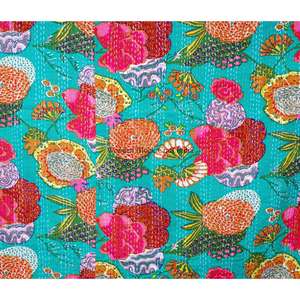 Nouvelle Couette Kantha en Coton Faite à la Main, Motif Indien Imprimé en Patchwork, Magnifique Décoration d'Intérieur, Jeté de Lit, Couvre-lits de Créateur, Vente en Gros - Product Image 2