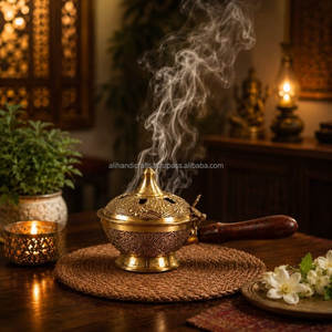 Brass Loban Burner with Antique Finish for <b>Home</b> Pooja and Daily Prayer Rituals - Product Image 6