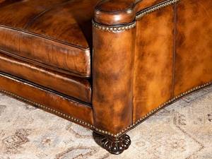 Canapé d'angle Chesterfield en cuir véritable marron caramel, trois places, dossier capitonné, revêtement en tissu Duraster de qualité supérieure, pour salon - Product Image 6
