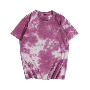 Vente en gros nouveauté streetwear gym entraînement chenille patchs tie dye goutte épaule 100% coton tie dye chemises pour hommes - Product Image 3