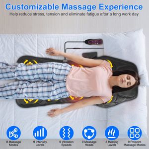 Coussin de massage multifonctionnel pour la maison, le bureau et la voiture, avec chaleur, masseur dorsal précis, vibrations et minuterie, matelas de massage - Product Image 4