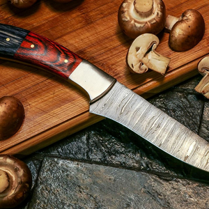 Ensemble de couteaux de chef en acier Damas faits à la main avec étui en cuir, outils de cuisine multi-usages pour la préparation des repas - Product Image 6