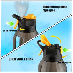 Custom Wide-Mouth PP Fitness <b>Water</b> <b>Bottle</b> <b>with</b> Sports Lid and Easy-Carry <b>Handle</b> Direct Drinking Gym Plastic Drinkware - Product Image 4