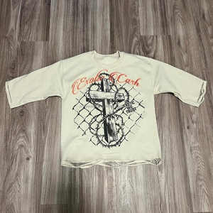 เสื้อยืดผู้ชายทรงหลวมโอเวอร์ไซส์ผ้ายีนส์ผ้าซักแบบวินเทจเสื้อ300ใส่ได้ทั้งไหล่ - Product Image 2