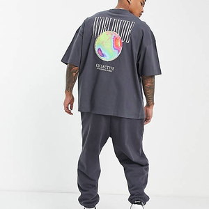 Men's Oversize Drop Shoulder T-Shirt 100% Cotton Knitted Fabric Breathable Eco-Friendly Streetwear Style <b>Long</b> Length Loose Fit - Product Image 4