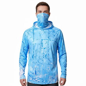 Men's <b>Light</b> <b>Blue</b> Splatter Print <b>Long</b> <b>Sleeve</b> Fishing Shirt Sublimation Transfer Print - Product Image 2