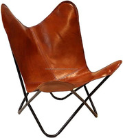 Chaise papillon pliable classique avec base métallique robuste et assise confortable en toile pour une utilisation contemporaine à la maison, dans la chambre et l'appartement