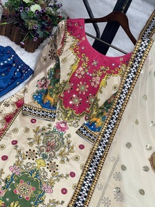 FATEMA FASHION présente un nouveau salwar kameez prêt-à-porter pour femmes, design fantaisie, imprimé en relief, coupe trapèze, dupatta en soie chinon pure - Product Image 6