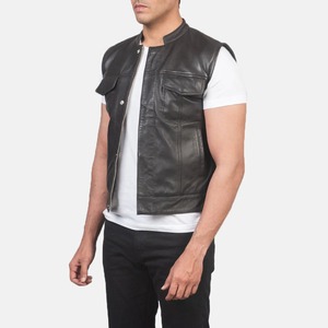 Gilet en cuir Atlas Moto pour homme – Veste sans manches élégante de motard de qualité supérieure - Product Image 2