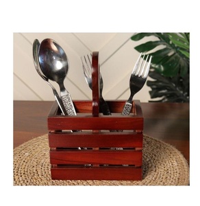 Support à ustensiles multifonctionnel en bois fait main, élégant et luxueux, pour le rangement sur le comptoir de cuisine, les outils de cuisson et les accessoires de service - Product Image 4