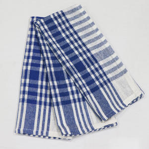 Serviettes de cuisine en coton et lin 100 %, motif à carreaux teint en fil, séchage rapide, style luxueux et doux, fabriquées en Inde - Product Image 3