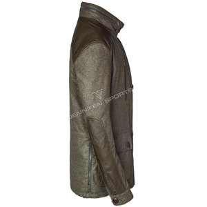 Chaqueta de Hombre de Alta Calidad para Caza, 100% Lana, Abrigo Largo con Cuello Alto y Cremallera, Transpirable, Resistente al Viento, Ecológica, para Otoño - Product Image 2