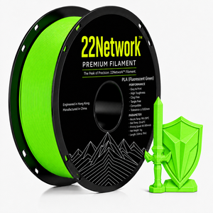 Filamento PLA Verde Fluorescente 22Network de 1.75mm, Bobina de 1KG, Filamento para Impresora 3D Industrial de Alta Velocidad 300mm/s, Fábrica OEM ODM - Product Image 1