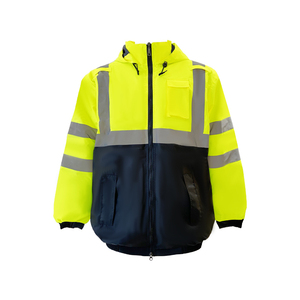 Chaqueta de Trabajo de Alta Visibilidad para Hombre, Chaqueta de Seguridad Reflectante de Poliéster, Ropa de Trabajo de Alta Visibilidad con Capucha y Bolsillos - Product Image 2
