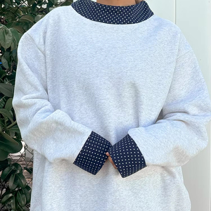 OEM High Quality 100% Cotton French Terry Printed Oversized Mockneck Sweatshirt Custom Logo Autumn Winter Streetwear Women's - Product Image 1