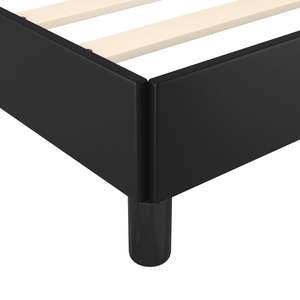 Cadre de lit en similicuir noir sans matelas Lits en bois 53.9 "x 74.8" - Product Image 6