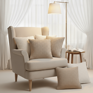 SOGA Ensemble de 6 housses de coussin décoratives en tricot tissé marron et blanc pur, modèle D0100X31TST - Product Image 5