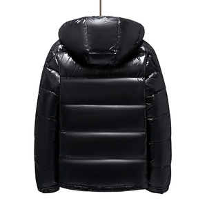 Veste d'hiver en duvet de canard personnalisée, style streetwear, avec poches, légère, noire, pour homme - Product Image 3