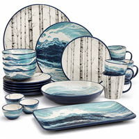 Assortiment de vaisselle hôtelière mélange de tons terreux pour la vente en gros, idéal pour les banquets de complexes hôteliers et les repas en plein air – Ensemble de vaisselle en mélamine