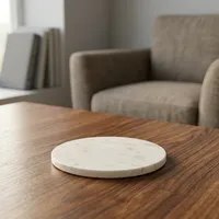 Sous-verre rond en marbre, design minimaliste, accessoire de table pour salon, utilisation intérieure, durable