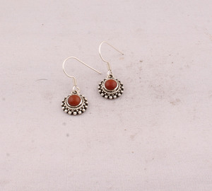 Handmade <b>Red</b> Jasper Water Drop Dangle <b>Earrings</b> 925 Sterling Silver Vintage Engagement Gift - Product Image 6
